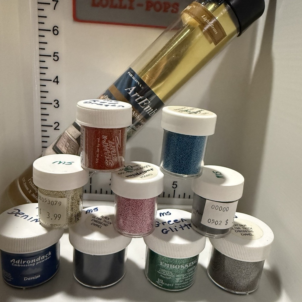 Lot of Embossing Powders & Glitters – Mixed Colors – Craft Stamp Supplies